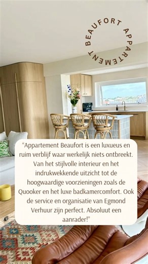 Egmond Verhuur on Instagram: "Wat worden we hier blij van! ✨ Zo’n prachtige review van onze gasten die verbleven in appartement Beaufort… dáár doen we het voor! ❤️ Dat is precies waar Egmond Verhuur elke dag met liefde aan werkt. 🌊🏡 Link in bio💫 #egmondverhuur #egmondaanzee #ferienwohnungammeer #appartementinegmond #evenlekkerweg"