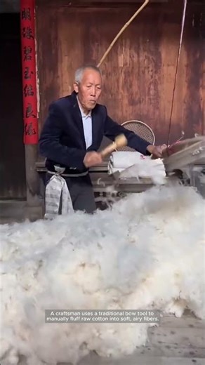 Traditional Cotton Fluffing by Hand