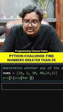 Python any() Function Explained | Check If Any Number Is Greater Than 35 #shorts