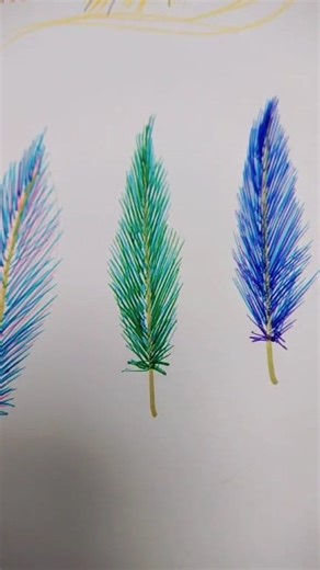 La pluma con plumas de colores dibujada paso a paso #dibujo | ArtGio