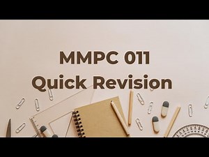 MMPC 011 Quick Revision