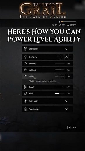 Fastest Way to Level Agility | Tainted Grail Tips