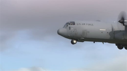 U.S. C-130 tactical plane lands at RAF Fairford