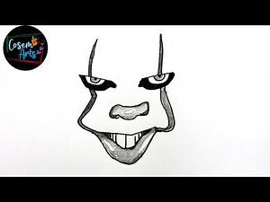 Pennywise face drawing || how to draw pennywise face easy