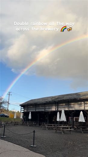Double rainbow all the way across the brewery! 🌈 What does it mean?! #DoubleRainbow #TimberyardBrewing #CraftBeer | Timberyard Brewing Company
