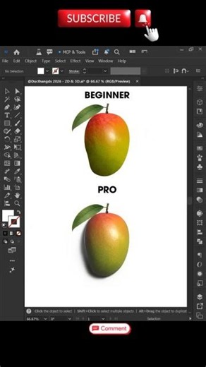 Adobe Illustrator 2026 Tips – How to Create the Most Realistic 3D Mango like a PRO