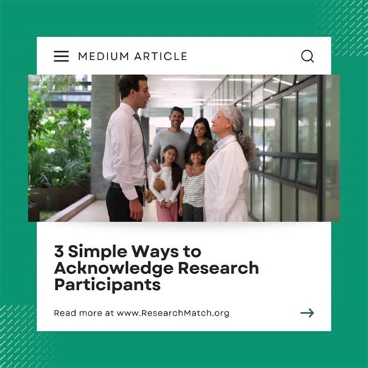 How to Acknowledge Research Participants - 3 Simple Ways | ResearchMatch posted on the topic | LinkedIn