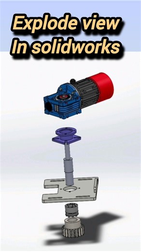 Exploded view in solidworks #solidworks #design #mechanical #exploded #machine #learing