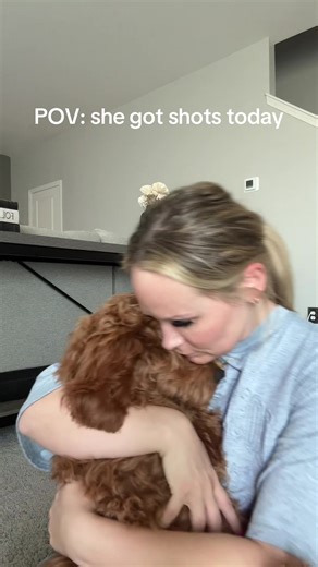 She needed the extra love today. #DogInfluencerInTraining #GoldenDoodle #thedoodlesellieandluna #DogTok