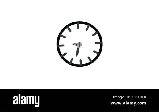 Modern clock icon animation with spinning hands. Seamless loop for time management visuals, app ui design, productivity, and scheduling themes Stock Video Footage - Alamy