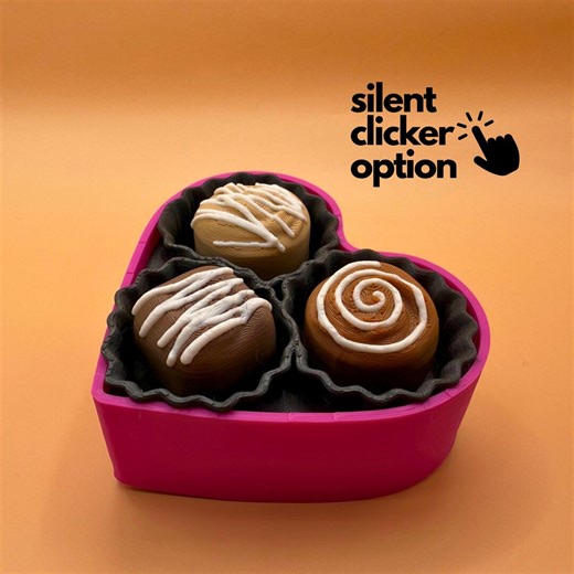 3D Printed Chocolate Heart Fidget: Unique Clicker Toy - Etsy