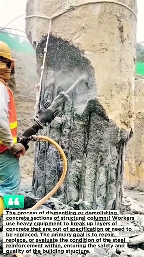 Demolition of Concrete Columns: Demolition Process for Structural Repair.