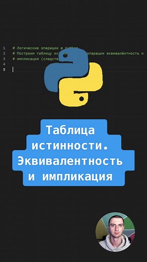 Python. Таблица истинности. Эквивалентность и импликация #python #егэ #информатика #информатик #егэинформатика #информатикаегэ #кэгэинформатика