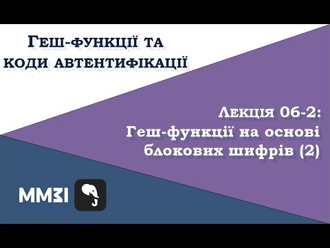 Hash functions and MAC codes, lecture 06-2: compression functions based on combining block ciphers