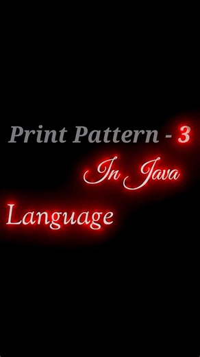 Print pattern 3 using for loop in Java language #coding #java #shortvideo