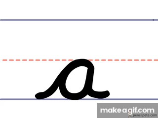 Pencil Pete's Cursive Writing - Lowercase a on Make a GIF