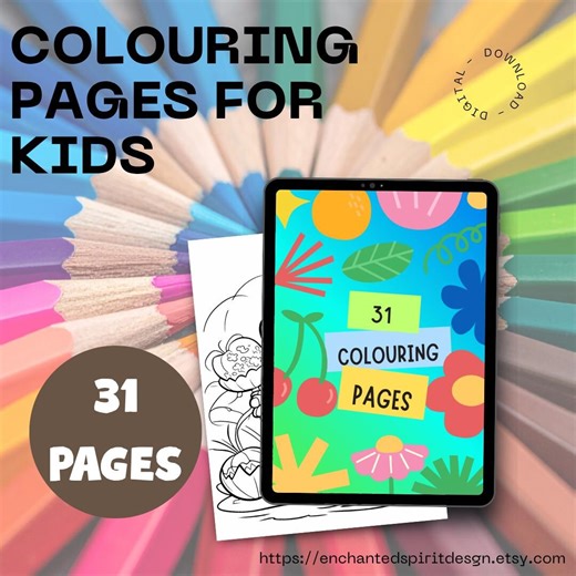 31 Kids Colouring Pages | Printable Creative Sheets (digital Download) - Etsy
