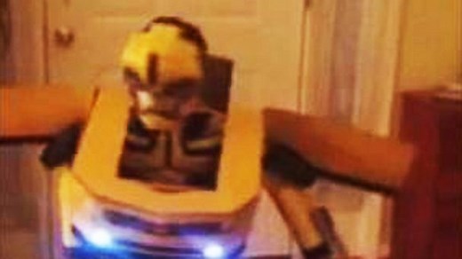 Little Boy's Homemade Transformer 'Bumblebee' Costume Actually Transforms