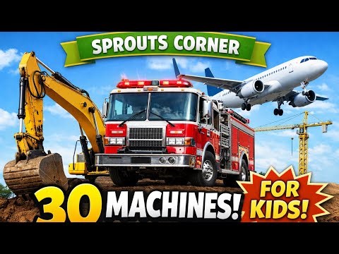 Big Machines for Kids! 30 Trucks, Planes & Cool Vehicles