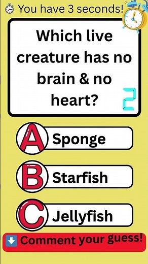 You Won’t Believe This Living Creature 🧠❤️ Without a Brain or Heart! GK Quiz 2025