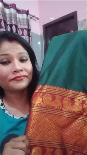 Green ❤️ Red Silk Saree Review 😍 | Royal Traditional Look Under Budget #Shorts