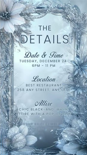 Frosted Blue 55th Birthday Party Invitation | Elegant Animated Canva Template