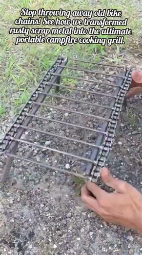 DIY Portable Grill Made From Old Bicycle Chains