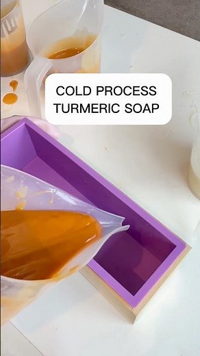Making handmade turmeric cold process soap. #soapmaking #turmeric #handmade #handmadesoap