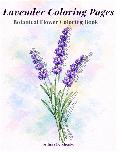 Lavender Coloring Pages, Printable PDF, Botanical Flower Coloring Book, 8 Pages, Adult Coloring Pages, Instant Download, Lavender Art - Etsy