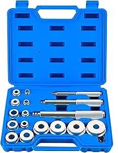 Bearing Race Seal Bushing Driver Disc Install Set | 17PCS Wheel Bearing Axle Bushing Tool Master Set Aluminum Bush Drive Seal Kit for Motorbikes Wheel Bearings, MSP-1110-05