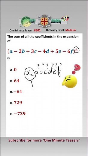 What is the Sum of all the Coefficients in this Multinomial Expansion? #mathsshorts #multinomials