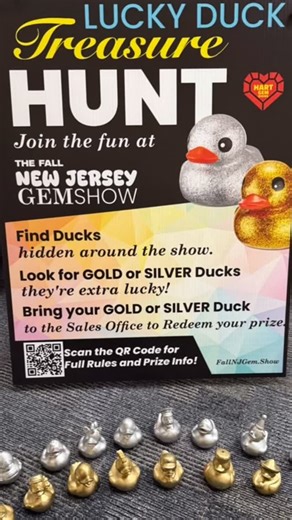 Join the lucky duck treasure hunt this weekend at the Fall New Jersey Gem Show | Hart Gem Shows - Mineral, Fossil, Gem & Jewelry Shows | Facebook