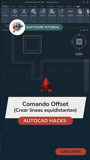 Crea líneas equidistantes con Offset en AutoCAD