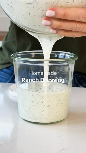 The best homemade ranch dressing! It's incredibly easy, silky smooth, with fresh flavor. Use it for salads, chicken wings, roasted veggies, and more! 🌿 | Downshiftology