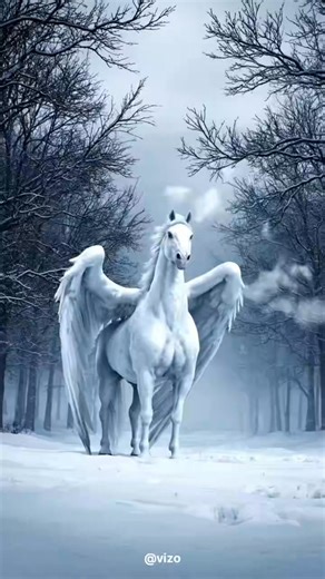 The Winter Pegasus Takes Flight | Real-Life Mythical Creature Sighting #Pegasus #MythicalCreature #Fantasy #WingedHorse #Magical #ViralVideo #RealOrFake #WinterWonderland #HorseLover #ForestMagic #CGI #EpicSighting | vizo-ai | Facebook