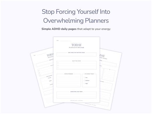 ADHD Daily Planner Printable & Goodnotes | Simple To-do List for Overwhelmed Brains - Etsy