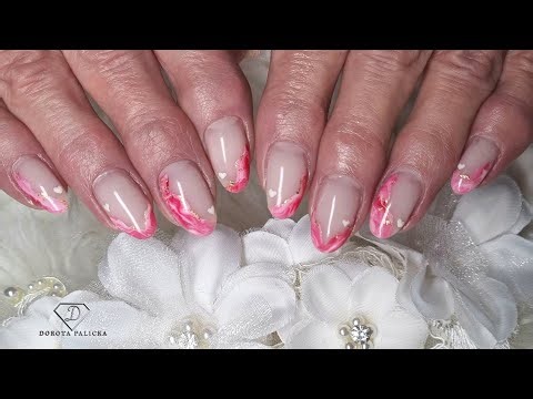 Easy marble with valentine's twist for my client. Fast salon friendly nail art for beginners