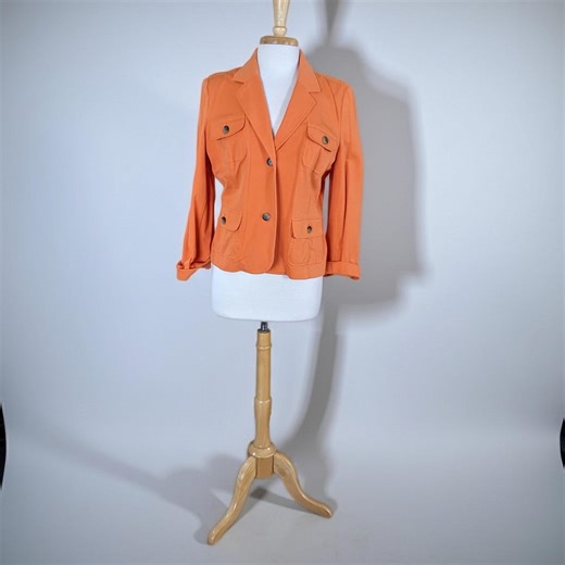 Vintage 1990s Liz Claiborne Villager Orange Stretch Jacket | Petite 2 Blazer - Etsy
