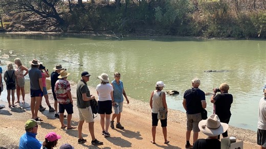 Tourists risking lives to see crocodiles at Cahills Crossing in Kakadu National Park
