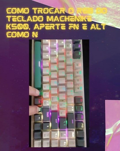 How to change the RGB lighting on a Machinike K500 keyboard: Press FN and ALT, as shown in the video