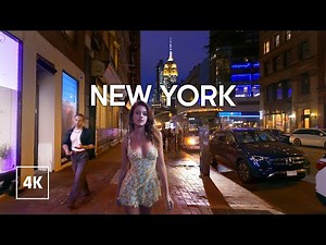 New York Night Walk - Evening in Manhattan
