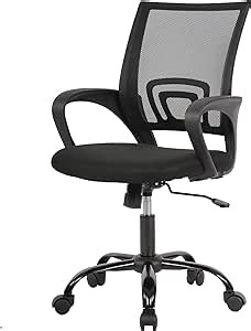 PayLessHere Office Computer Chair Ergonomic Cheap Desk Chair Adjustable Comfortable Mid Back Task Rolling Swivel with Lumbar Support for Home Office (Pack of 1, Black)