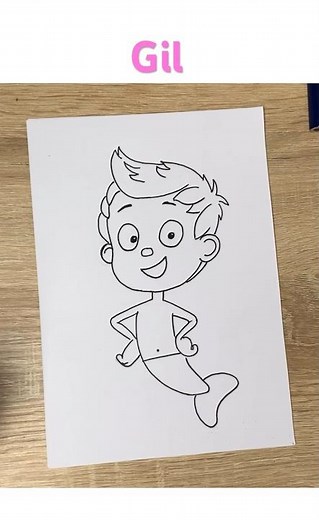 How to draw Gil from "Bubble Guppies". Drawing together with Easy Pen