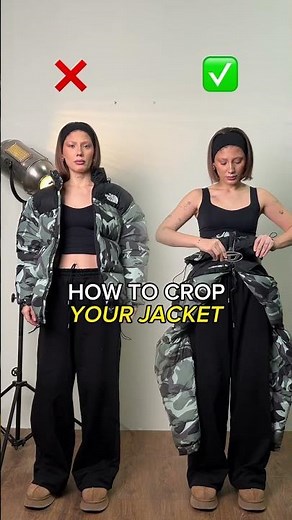 fashion hacks: how to crop your jacket puffer #fashionhacks #hacksvideo