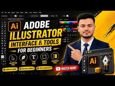 ADOBE ILLUSTRATOR INTERFACE & TOOLS EXPLAINED | COMPLATE BEGINNER GUIDE