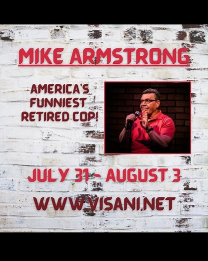 ‍♂️ From cop to comedian - Mike Armstrong! ‍♂️ This weekend, don't miss America's funniest retired cop - July 31st to August 3rd! Book here: https://visanientertainmentinc.thundertix.com/events/227480 #portcharlotte #visani #livecomedy #standupcomedy #laughwithmike | Visani Comedy Theater, Port Charlotte | Facebook