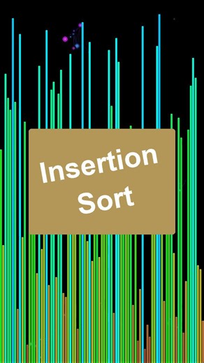 Bip Bop Bip Boop Algorithmic Sorting on Instagram: "Ever sorted playing cards in your hand? ❤️💙 That's EXACTLY how Insertion Sort works! Pick each element and slide it into its correct position 🃏 Watch the gradient flow from red to blue as values find their spots. O(n²) complexity BUT incredibly fast on small datasets and nearly sorted arrays ⚡ Used inside Timsort (Python's default sort!) and perfect for understanding adaptive algorithms. Sometimes the "simple" algorithm is actually the best c