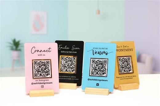 Custom Acrylic QR Code Business Sign | Social Media, Payment, Mt4 - Etsy