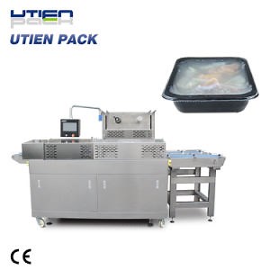 [Hot Item] Automatic Continuous Food Tray Container Sealer Sealing Machine with Vacuum Skin