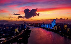 【4K航拍延时】福州超级晚霞！！一起来看！